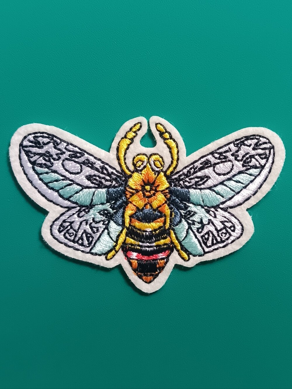 Whimsical Honey Bee Embroidered Iron On Patch, Fairy Fairycore, Cottagecore